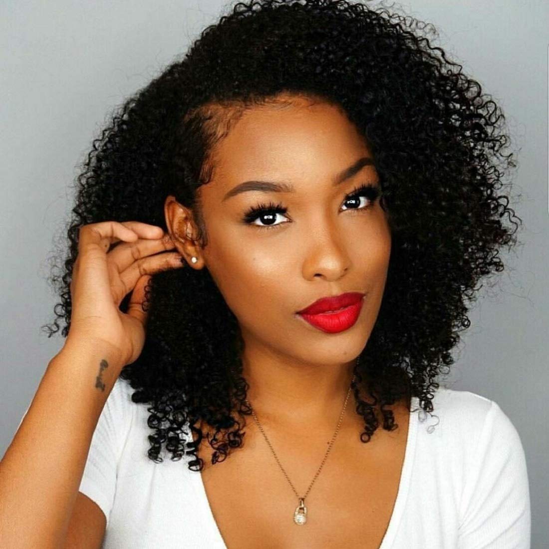 BLY Mongolian Afro Kinky Curly Human Hair 3 Bundles (8 8 8inches) Unprocessed Hair Weave Weft Big Hair for Black Women Natural C