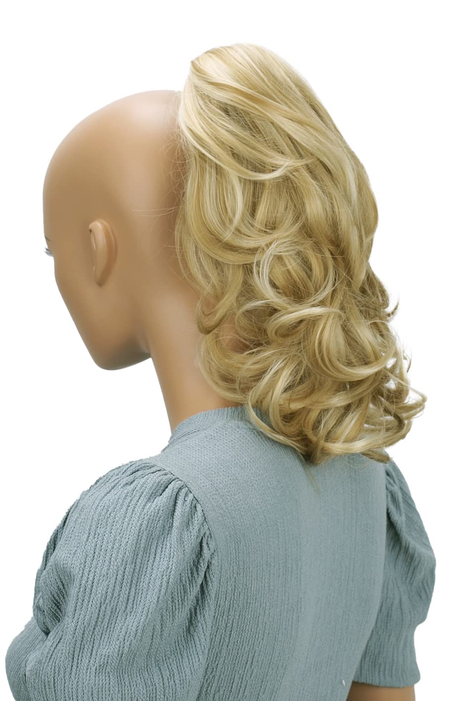 Caisha 14'' Wavy Clip On Ponytail With Butterfly Clip Hairpiece Heat-Resistant Synthetic Fibres Blonde Mix H83