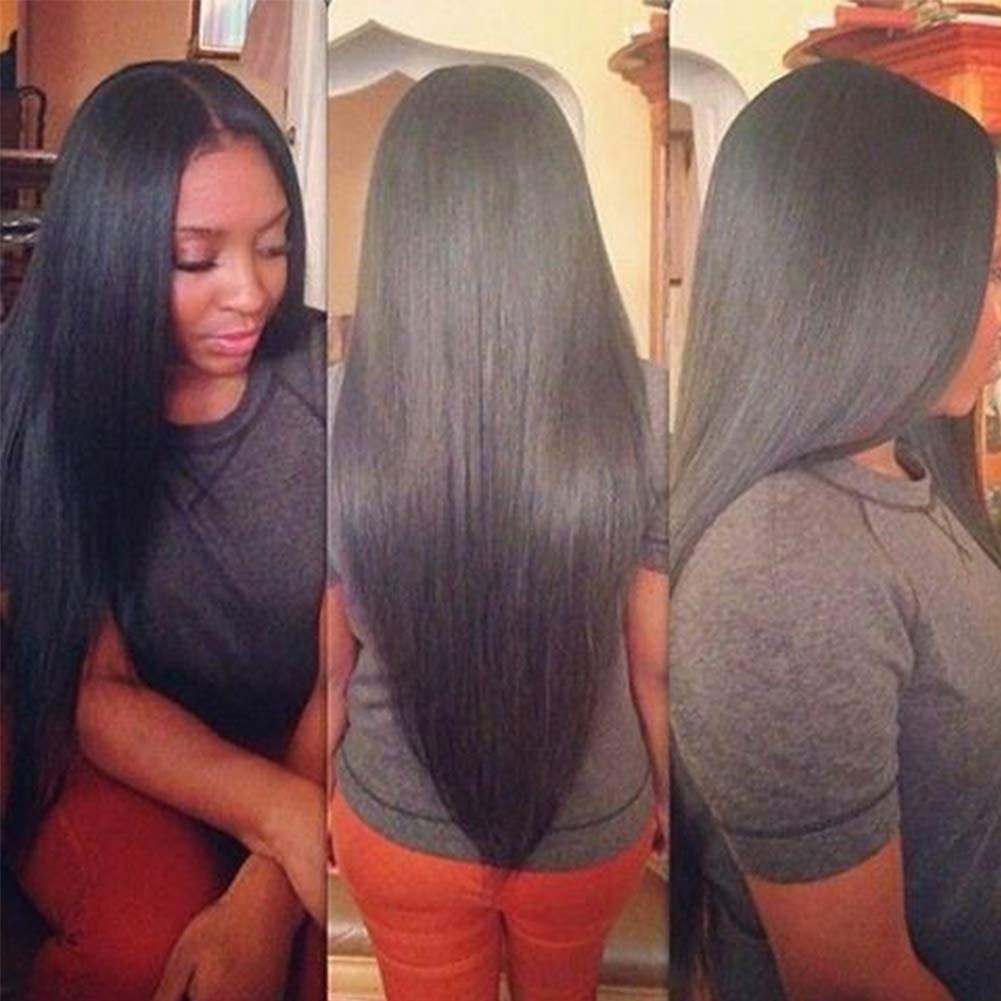 Subella Brazilian Straight Hair 3 Bundles 14 16 18Inch Grade 10A Virgin Straight Human Hair Bundles Natural Black Color Hair Wea