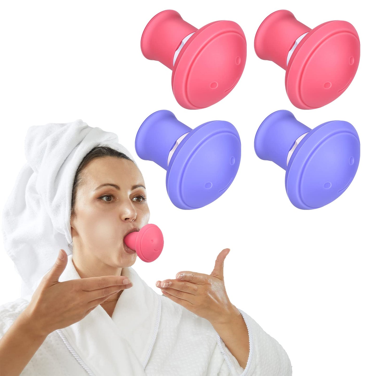 4 Pieces Double Chin Exerciser Face Exerciser Double Chin Breathing Device Face Neck Toning Exerciser Face Slimming Trainer Tool