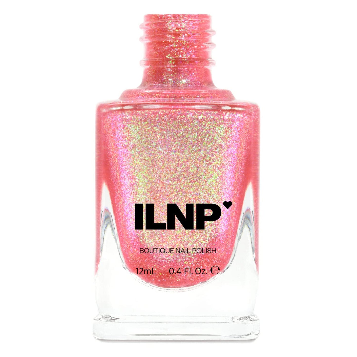 Ilnp Pink Flamingo - Iridescent Hot Pink Holographic Jelly Nail Polish