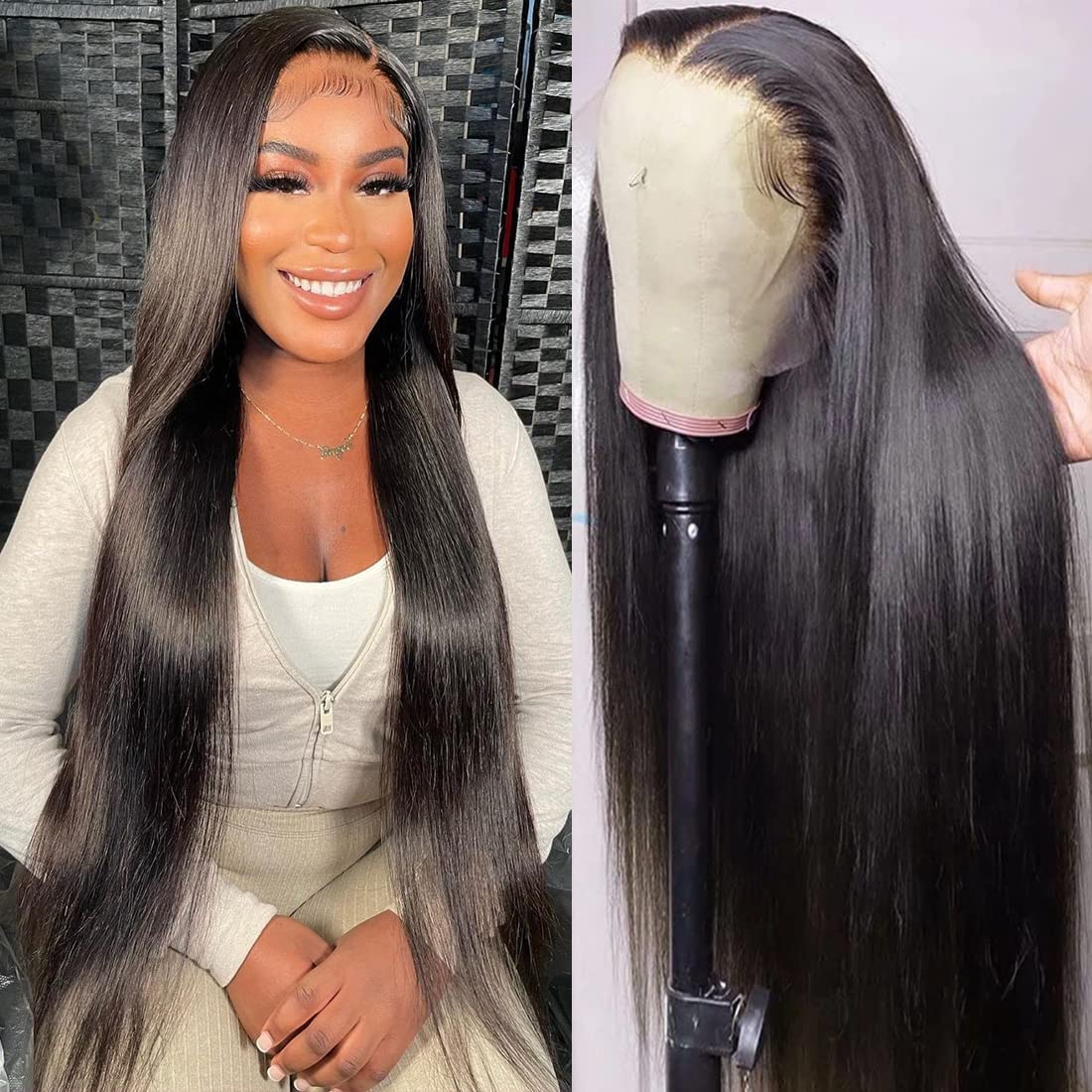 Mylockme 28 Inch Straight Lace Front Wig - 13X4 Hd Frontal, Ear To Ear Glueless Lace, Pre Plucked 150% Density - 13X4 Straight L