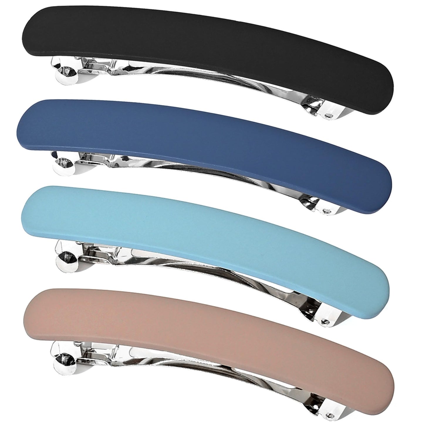 Fsmiling Medium Hair Barrettes For Women,4Pcs Matte Hair Barrette,Automatic Hair Clips Barrettes For Women Thick Hair