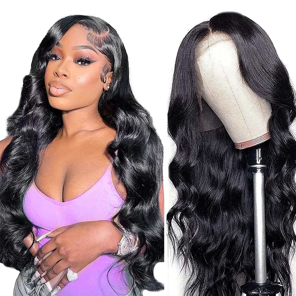 Yamikk 24 Inch 13X5 Hd Lace Front Wigs Human Hair Pre Plucked 180% Density Body Wave Lace Frontal Wigs Brazilian Human Hair Lace