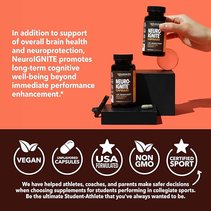 NeuroIGNITE Brain Supplement for Cognition - 60 Count - Cognitive Support with St. John's Wort, Ginkgo Biloba, Bacopa, Phosphatidylserine and Nootropics - Non-GMO Capsules, 2-Month Supply