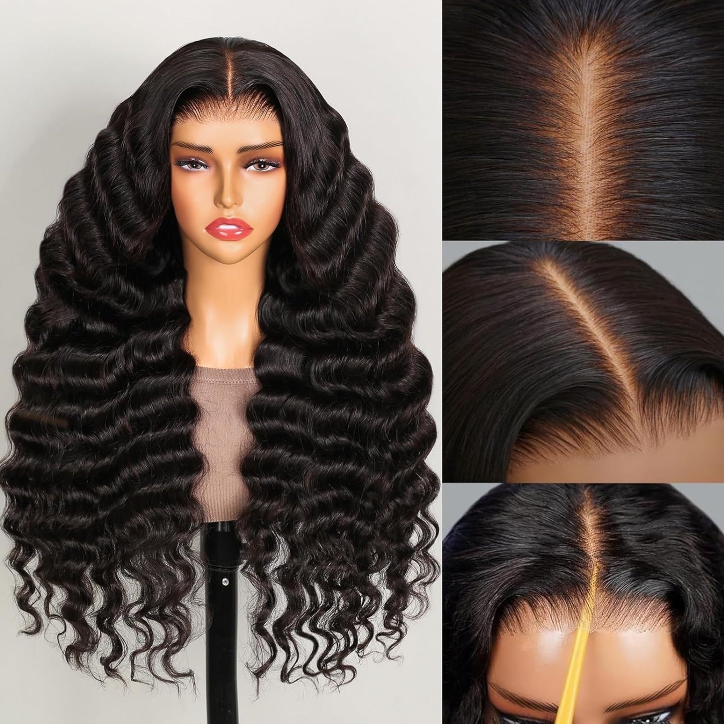 Megalook Wear And Go Glueless Wigs Human Hair Pre Plucked Pre Cut 12A Loose Deep Wave Lace Front Wigs 6X5 Closure Wigs Human Hai