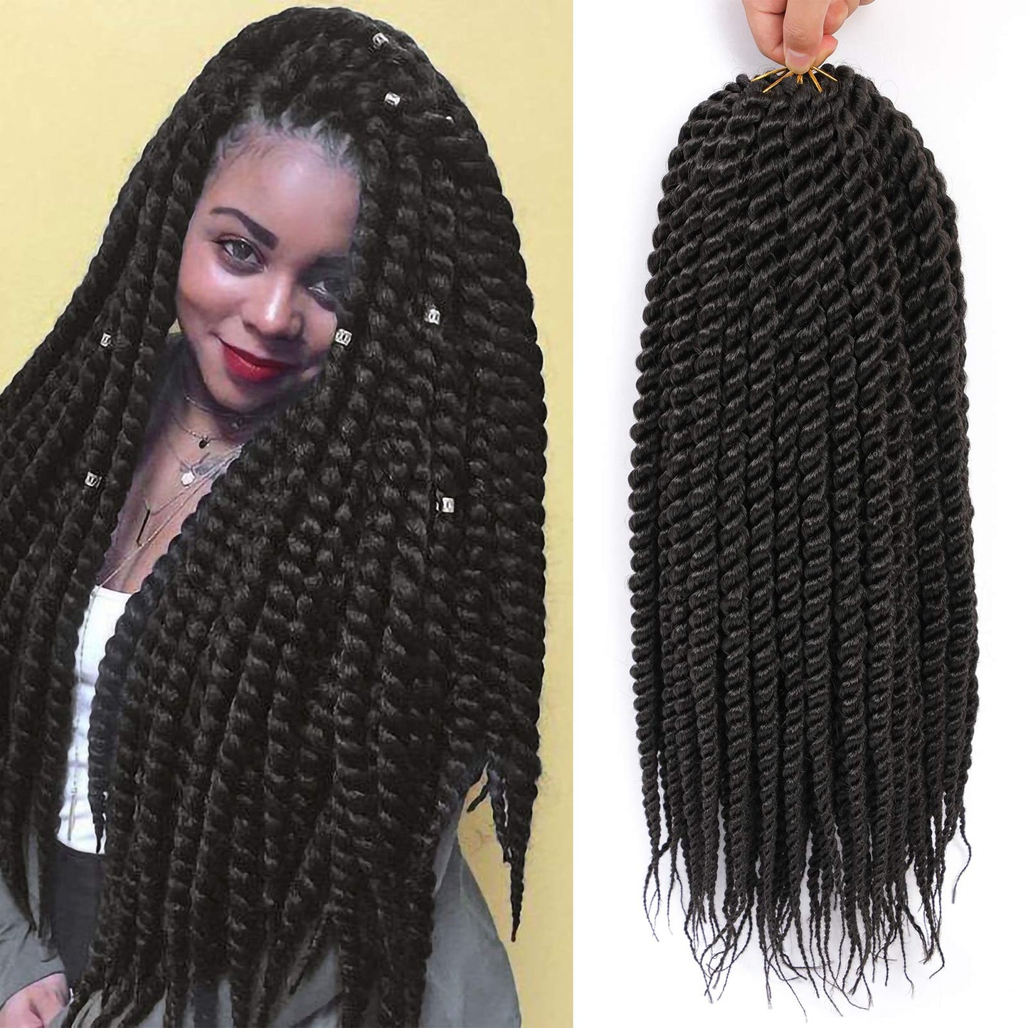 Havana Twist Crochet Hair 6 Packs 22 Inch Crochet Braids Senegalese Twist Crochet Hair Jumbo Havana Twist Crochet Braids(2#)