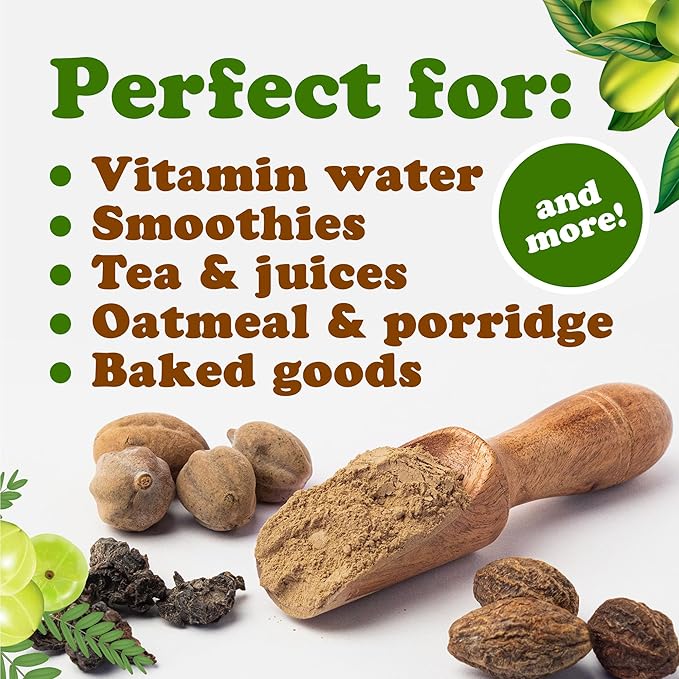 Food to Live Organic Triphala Powder, 2 Pounds – Natural Detox, Blend from Fruits Amalaki, Haritaki and Bibhitaki, Non-GMO, Perfect for Tea and Smoothies, Vegan, Kosher, Bulk