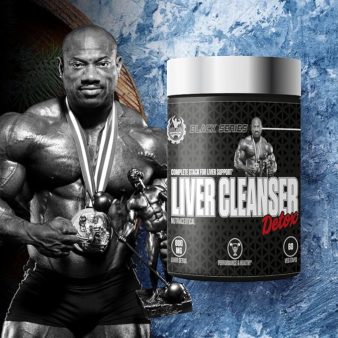 Black Series Liver Cleanser Detox | Milk Thistle Seed Powder, Vitamins E & C, Bodybuilders & Fitness Supplement | 60 Veg Capsules, 60 Servings