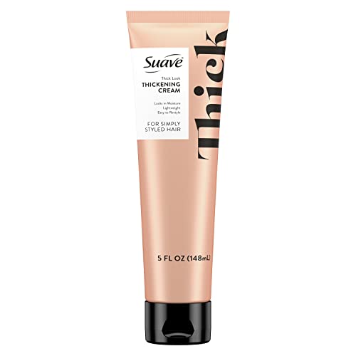 Suave Simply Styled For Thick-Looking Hair Thickening Hair Cream, Heat Protectant And Styling Cream 5 Oz