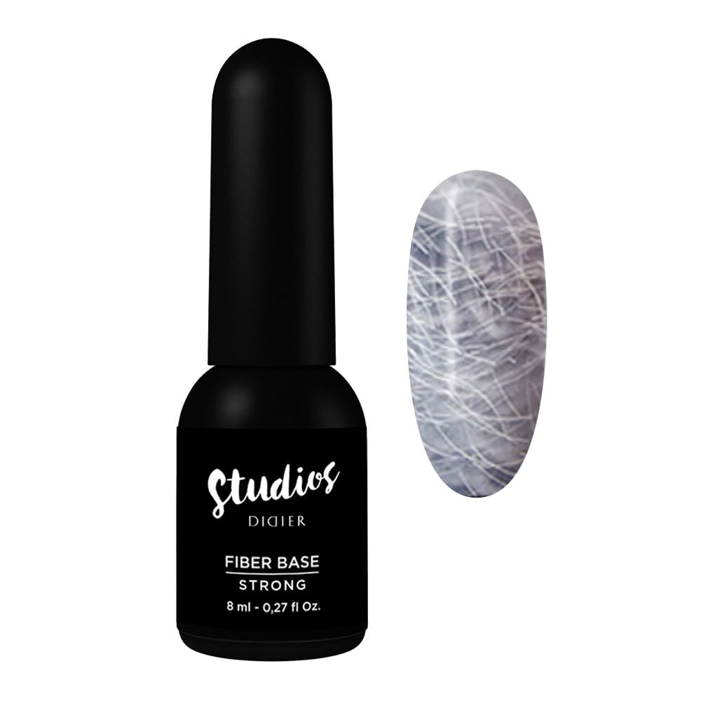 Didier Lab Premium Strong Fiber Base Gel Polish - Clear Led Uv Gel Base Coat - Long Lasting Soak Off Gel Nail Base Coat - Streng