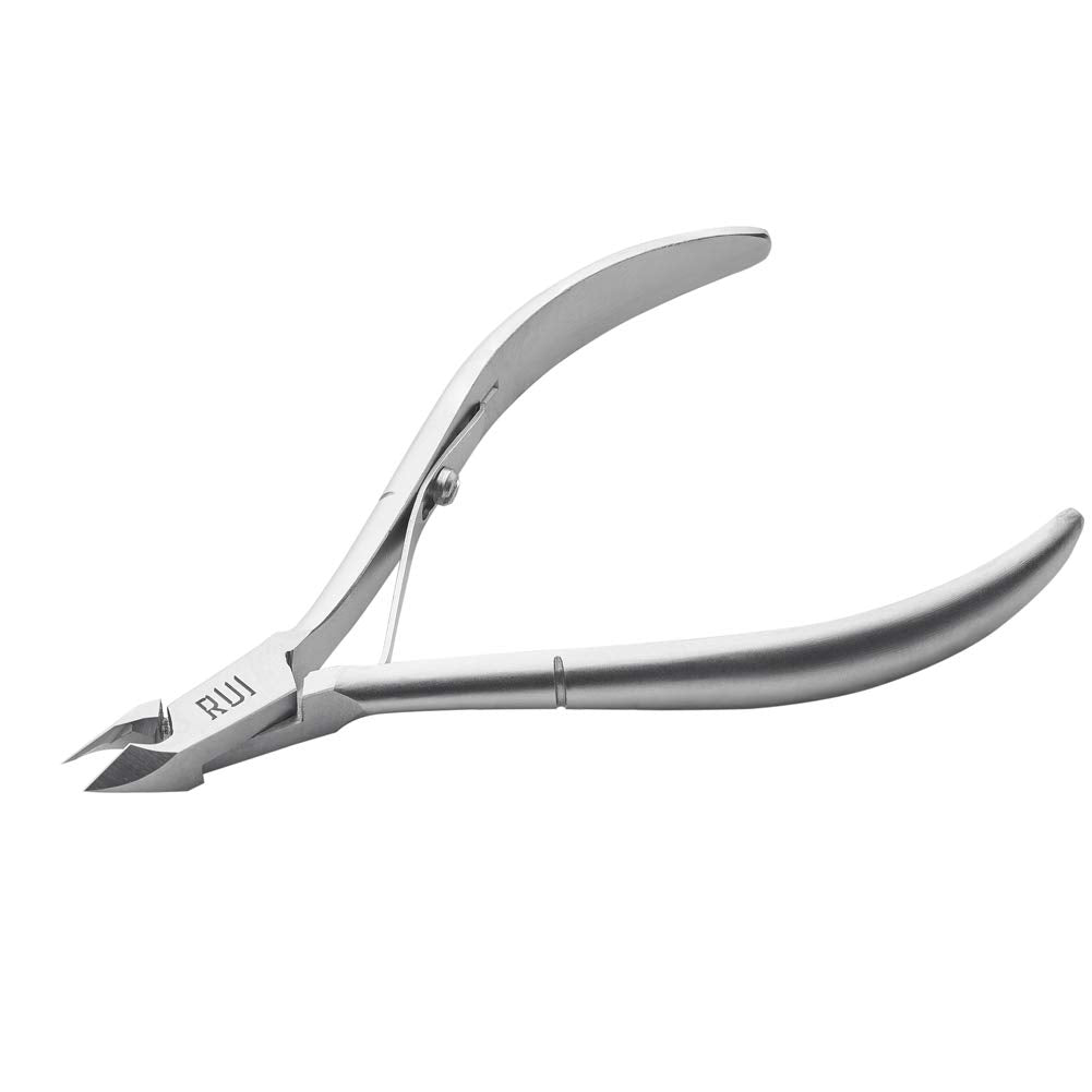 Rui Smiths Professional Cuticle Nippers | Precision Surgical-Grade Stainless Steel Cuticle Trimmer, French Handle, Single Spring