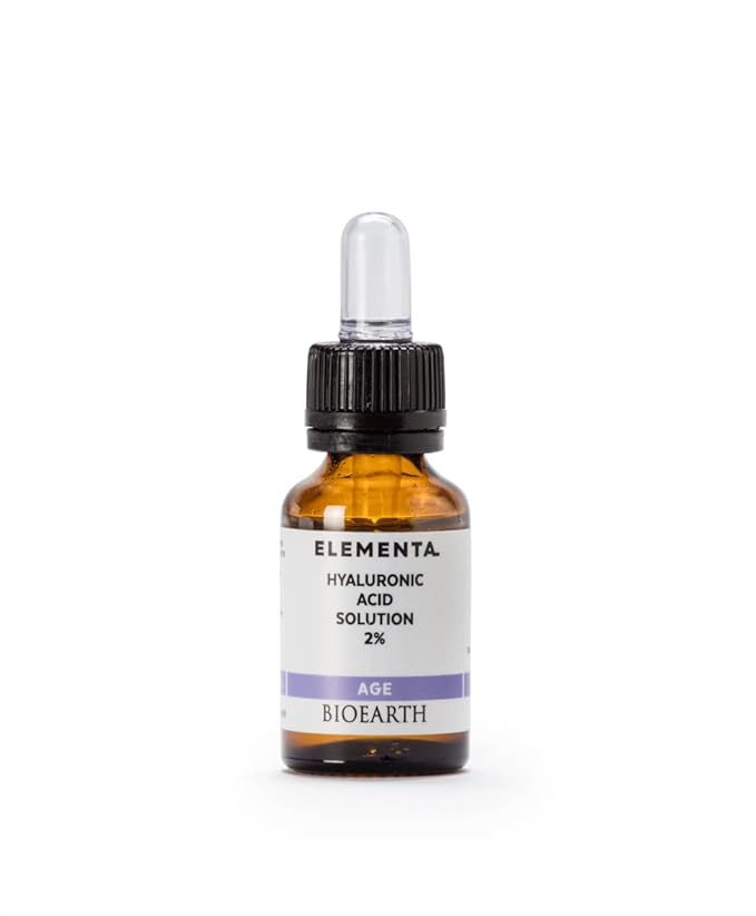 Bioearth Elementa, Age Face Serum with 2% Hyaluronic Acid and Organic Aloe Vera, Moisturising and Firming, Made in Italy, Vegan, AIAB Certification - 15ml Pack