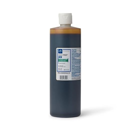 Medline Povidone Iodine Prep Solution, Pint – 10% Povidone Iodine, 1% Available Iodine – Surgical & First Aid Antiseptic