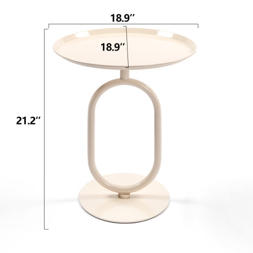 2pcs Lantern-shaped Metal End Table, Small Round Side Table 21.3'' Height Accent Pedestal Table for Living Room