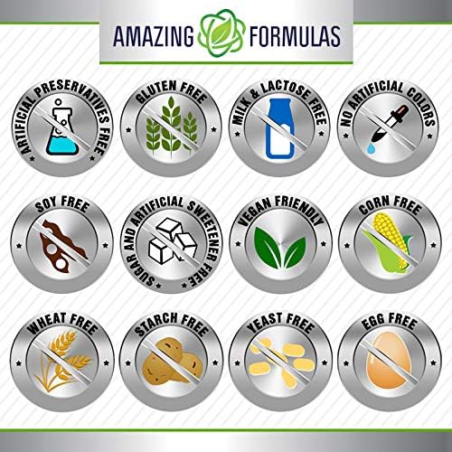 Amazing Formulas Ashwagandha Supplement | Contains Turmeric, Ginger, Rhodiola, & Black Pepper | 5200 Mg Per Serving | Veggie Capsules | Non-GMO | Gluten-Free | Made in USA (1 Pack, 120 Count)