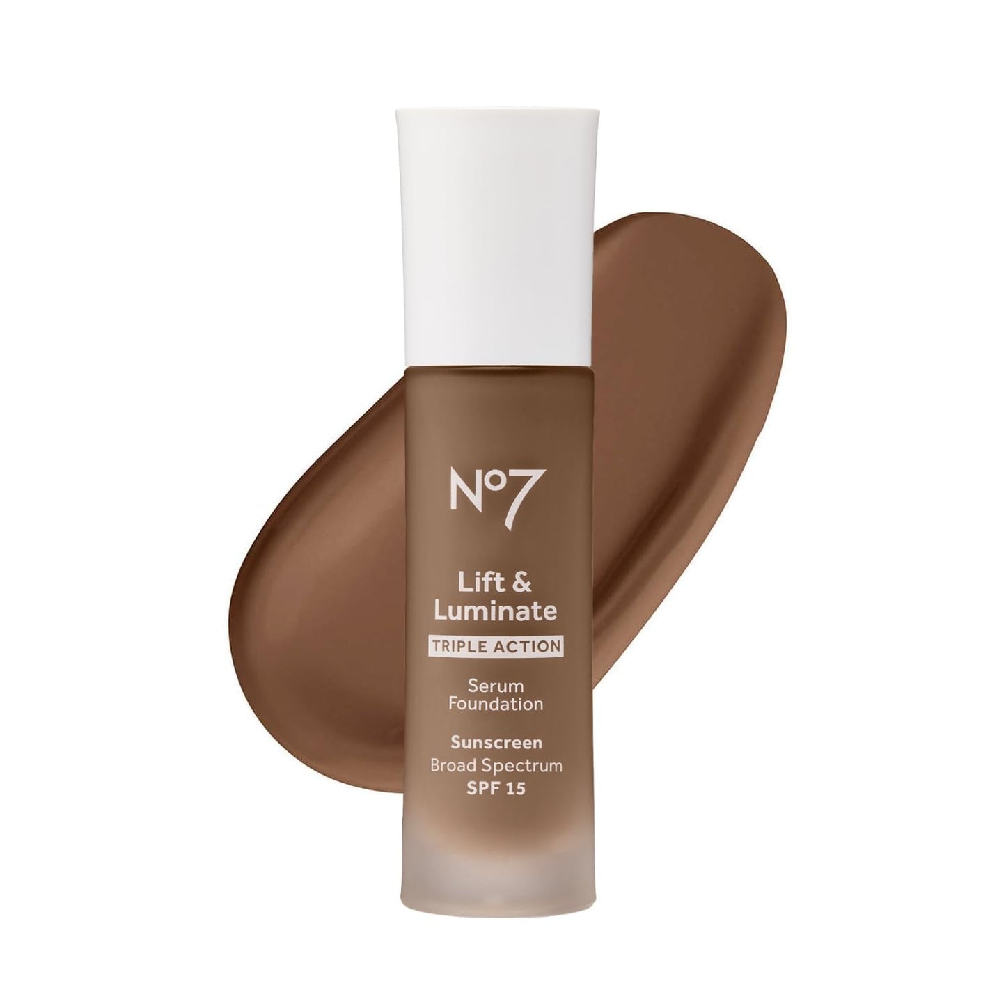 No7 Lift & Luminate Triple Action Serum Foundation - Umber - Liquid Foundation Makeup With Spf 15 For Dewy, Glowy Base - Radiant