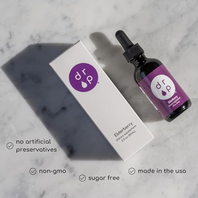 Drop Supplements Liquid Elderberry Drops and Vitamin B12 Drops Bundle