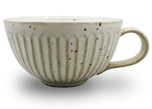 Bicrops Ceramic Retro Shaving Bowl, Wide Mouth, Large Capacity Shaving Mug, Easier To Lather (Off-White)