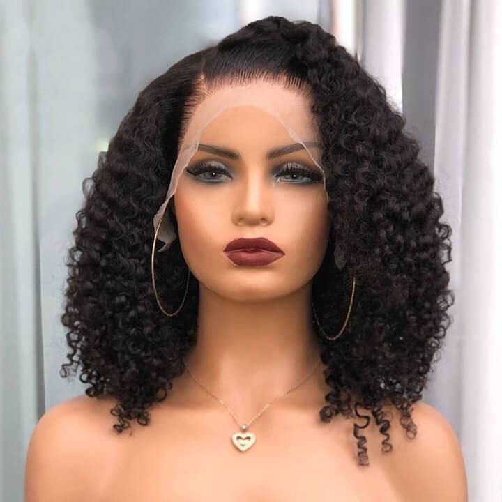 Curly Human Hair Wear And Go Glueless Wigs Pre Plucked With Baby Hair 13X4 Hd Lace Front Wigs 200% Density Mongolian Kinky Curly
