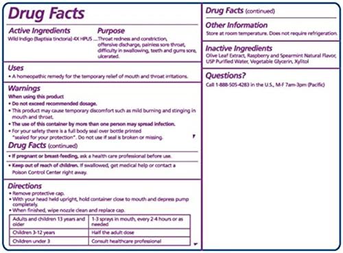 Seagate Products Homeopathic Olive Leaf Throat Spray (Pack of 1) 1 Ounce Raspberry-Spearmint