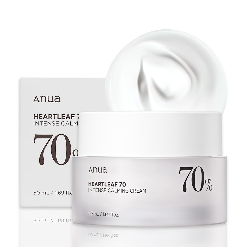 Anua Heartleaf 70 Intense Calming Cream With Ceramide, Panthenol, Heartleaf Extract, Korean Skin Care - (50Ml /1.69Fl. Oz)