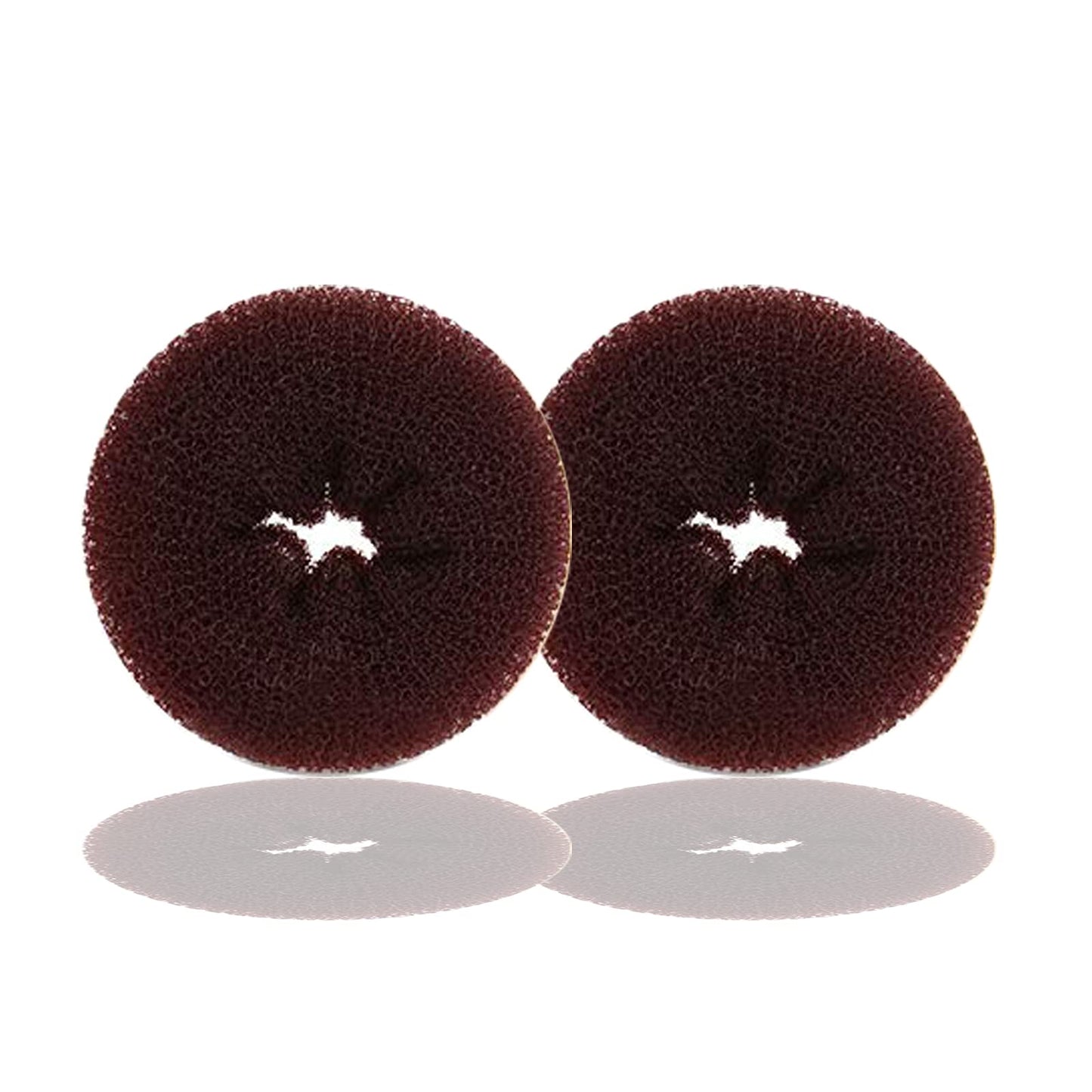 Kitjans Hair Donut Bun Maker, 2Pcs Large 3.5 Inch Ring Style Bun For Thick, Long Hair (Brown)