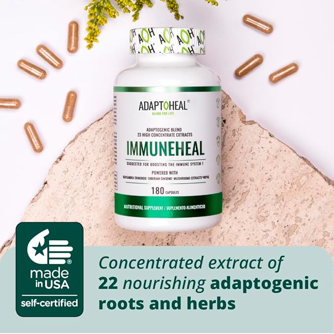 Immuneheal + Immodulator – Adaptogen Blend (180 Capsules ea.)