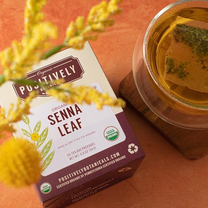 Organic Positively Botanicals Company, Senna Leaf Herbal Tea Bags, 20 Count