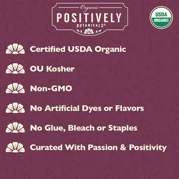 Organic Positively Botanicals Company, Hyssop Herbal Tea Bags, 20 Count