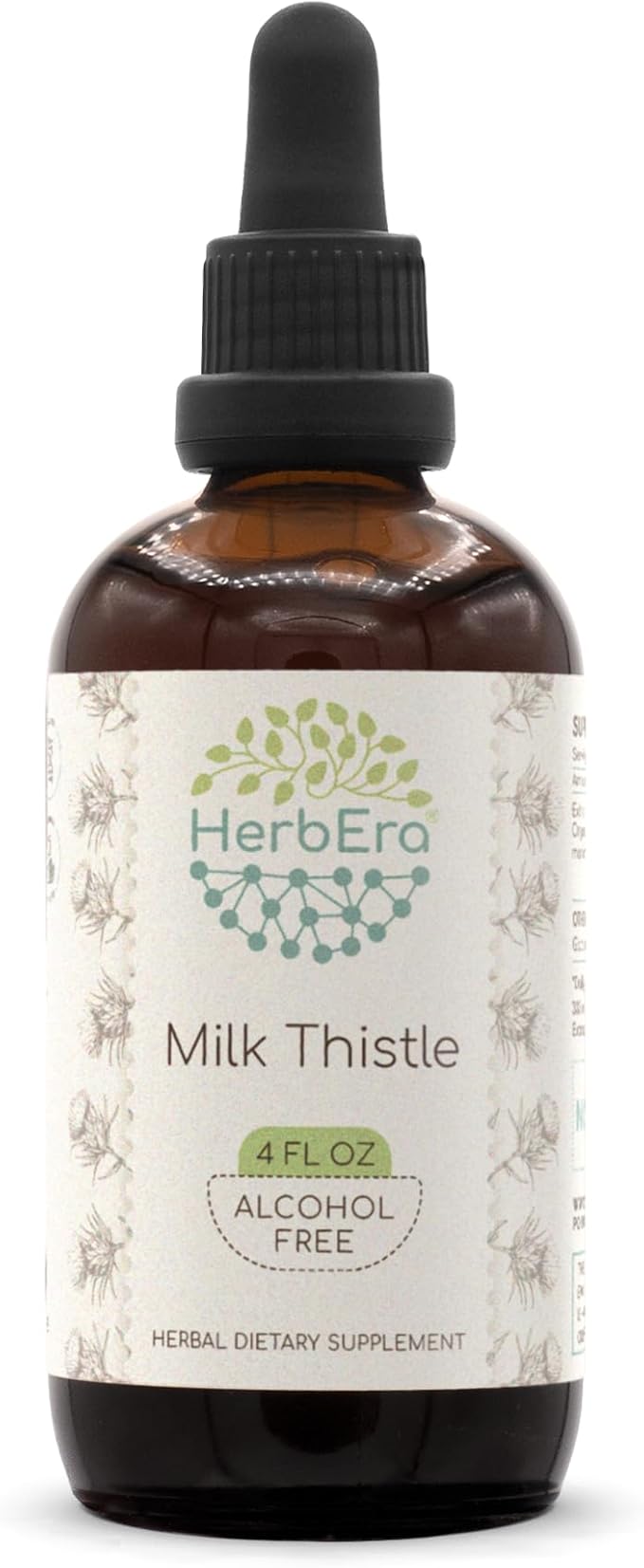 Milk Thistle B120 Alcohol-Free Herbal Extract Tincture, Concentrated Liquid Drops Natural Milk Thistle (Silybum marianum) 4 fl oz
