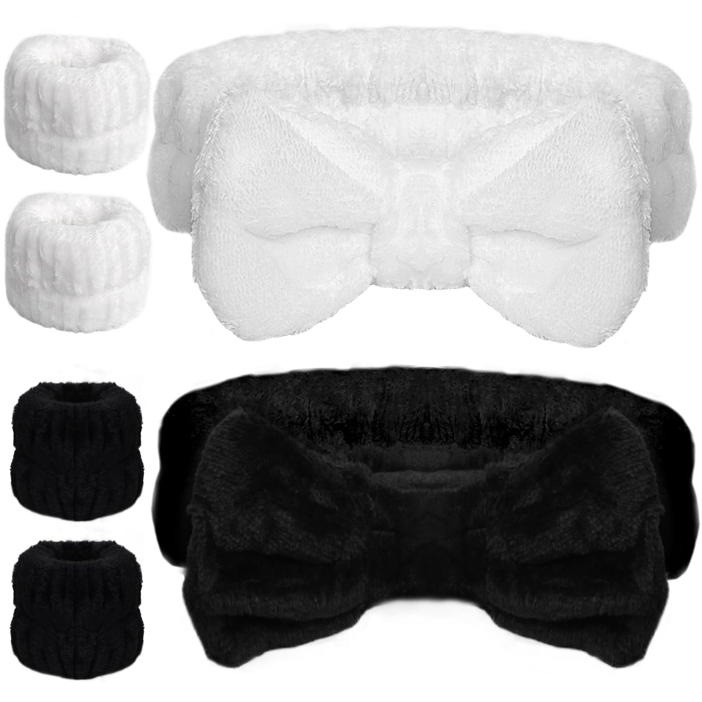 Wsyub Spa Headband And Wrist Bands For Face Washing,Face Wash Headband And Wristband Set,Skin Care Headband,Self Care Gifts For