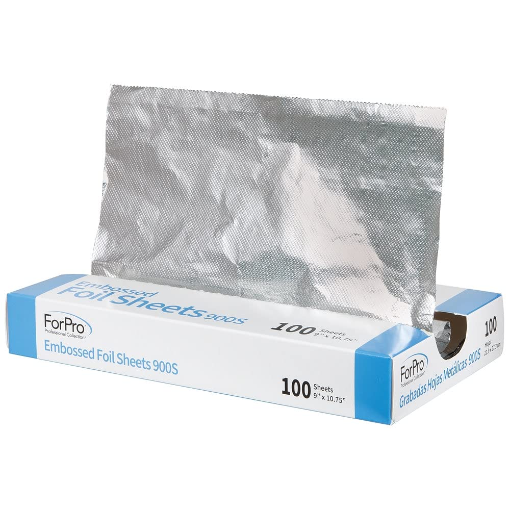 Forpro Professional Collection Embossed Foil Sheets 900S, Aluminum Foil, Pop-Up Dispenser, For Hair Color Application And Highli