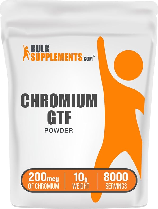 BulkSupplements.com Chromium GTF Powder - Mineral Supplements - Gluten & Yeast Free, 200mcg of Chromium, 1.7mg per Serving, 10g (0.35 oz) (Pack of 1)