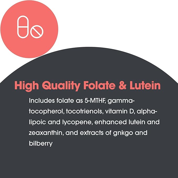 Allergy Research Group OcuDyne II Supplement - Eye Support Vitamins for Vision, Eye Health for Adults, Vision Support, Multivitamin Formula, QuatreActiv Folate, FloraGLO Lutein - 200 Count
