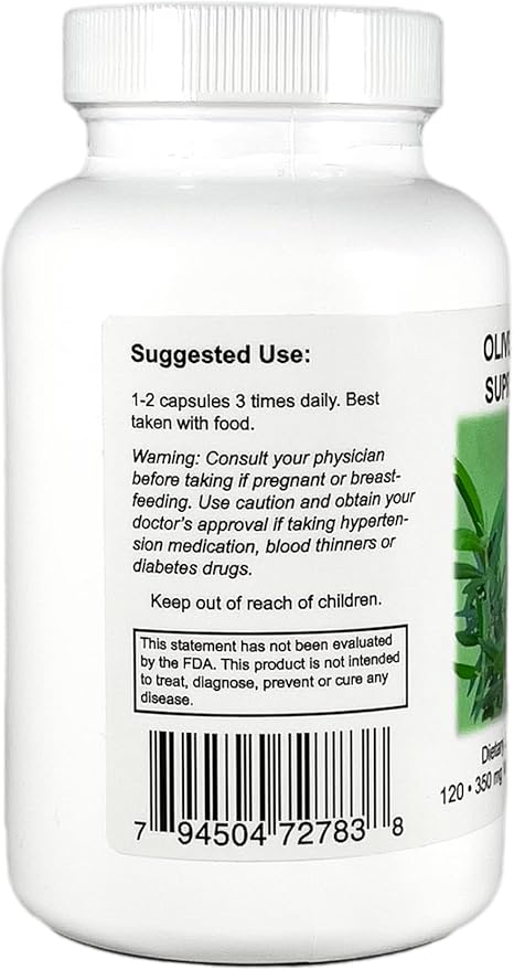 Supreme Nutrition Olive Leaf Supreme, 120 Pure Olive Leaf Vegetarian Capsules