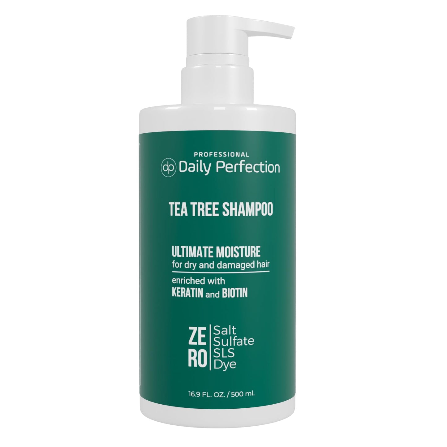 Daily Perfection Moisturize Dry Hair With Biotin And Keratin-Infused Tea Tree Shampoo Professional Series. Salt-Free, Sulfate-Fr
