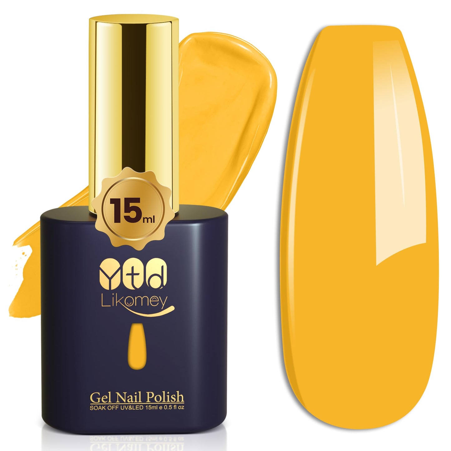 Ytd Likomey Gel Nail Polish,15Ml Lemon Yellow Uv Nails Gel,Salon Home Diy Nail Art Manicure And Pedicure Mustard Yellow Gel Varn