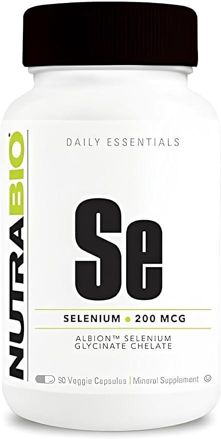 NutraBio Selenium Supplement, 200mcg - 90 Vegetable Capsules