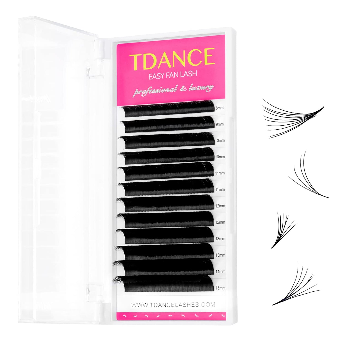 Tdance Easy Fan Lash Extension J Curl Eyelash Extensions Thickness 0.12Mm 8-15Mm Mix Easy Fan Volume Lashes Self Fanning Eyelash