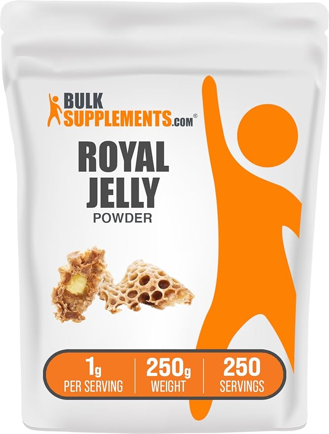 BulkSupplements.com Royal Jelly Powder - Royal Jelly Supplement, Royal Jelly 1000mg - for Immune Support, Gluten Free, 1000mg per Serving, 250g (8.8 oz) (Pack of 1)