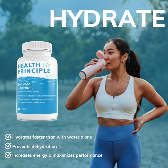 Electrolyte Supplement (No Iodine) – Muscle Cramp Prevention, Rapid Rehydration -100 Easy to Swallow Veggie Capsules