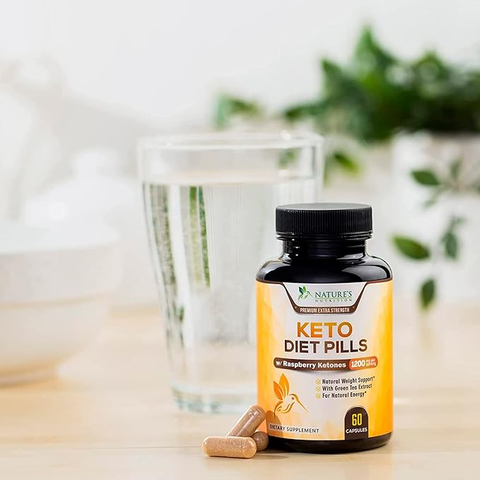 Keto Pills 1200mg - Advanced Support Lean Keto Diet Pills - Use Fat for Energy & Focus in Ketosis - Ultra Fast Prime Keto Supplement for Women & Men - Nature's Optimal Max Keto - 60 Capsules