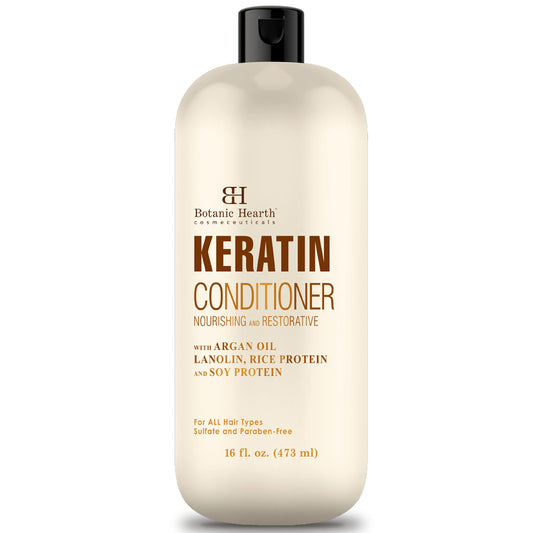 Botanic Hearth Keratin Conditioner With Argan Oil - Sulfate-Free Hair Treatment For All Hair Types, Normal, Dry Or Damaged, Colo