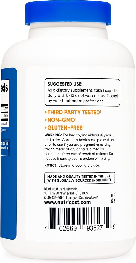 Nutricost Zinc Picolinate 50mg, 240 Vegetarian Capsules (2 Bottles) - Gluten Free and Non-GMO