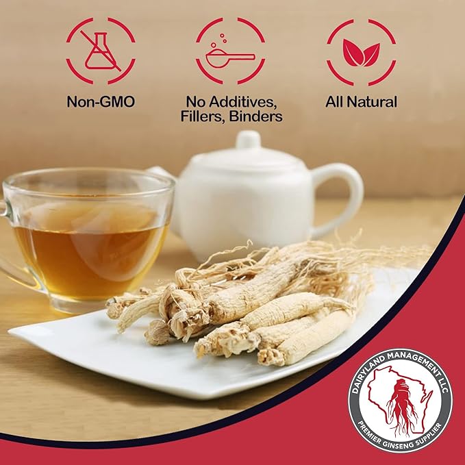 Dairyland American Ginseng Roots and Powder - 8 oz Pack Each of Wisconsin Ginseng – Direct from Farmer to Consumer 西洋参