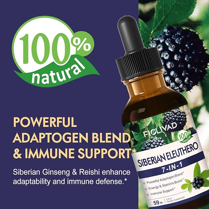Herbal Drops Extract with Siberian Ginseng, Powerful Adaptogen Blend, Energy & Stamina Boost & Immune Support. 6oz-Original