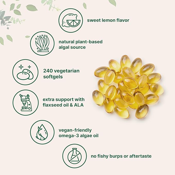Micro Ingredients Oil of Oregano Softgels 300 Count & Vegan Omega 3 Algae Oil Supplement Bundle 2 Pack | Carvacrol & Thymoquinone | Full Spectrum Omega-3 Alternative