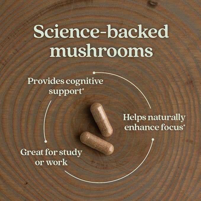 New Chapter Lion's Mane + Reishi Mushroom - LifeShield Mind Force for Mental Clarity with Organic Reishi Mushroom + Vegan + Non-GMO, Nootropic Ingredients - 60 ct