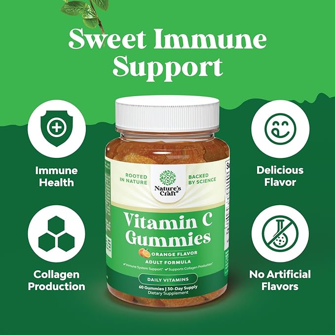 Bundle of D Mannose Capsules for Urinary Tract Health for Women Fast Acting Super Concentrated Cranberry 60ct and Chewable Vitamin C Gummies for Adults - Ascorbic Acid Natural Vitamin C Gummy Immune